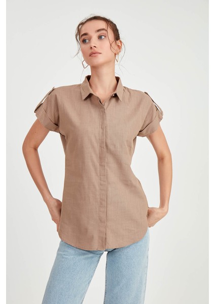 Kol Detaylı Kısa Kol Gömlek fiyatları