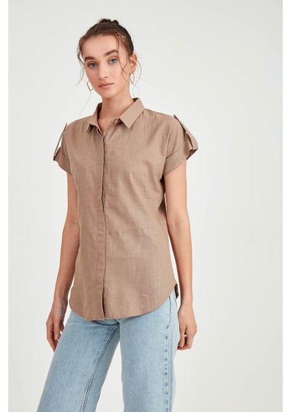 Kol Detaylı Kısa Kol Gömlek modelleri