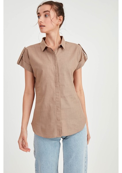 Kol Detaylı Kısa Kol Gömlek modelleri