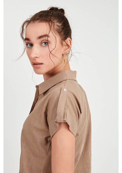 Kol Detaylı Kısa Kol Gömlek fırsatları