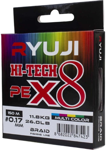 Hi-Tech X8 150M  Multi Color Ip Misina - 0.10 mm