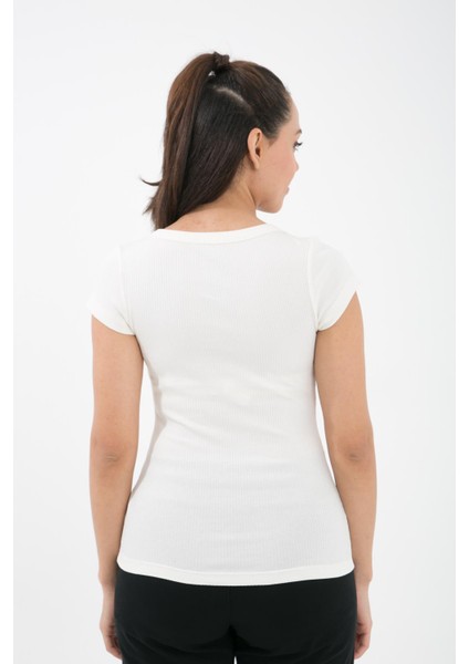 Fitilli Örme Body, Kısa Kollu V Yaka - Abel fırsatları