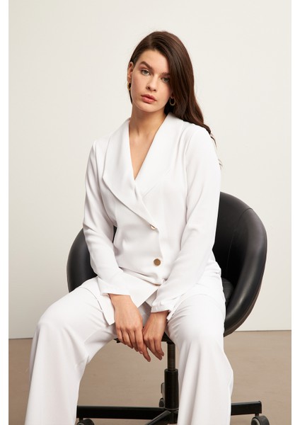 Liora Ceket Pantolon Takım - Beyaz fırsatları