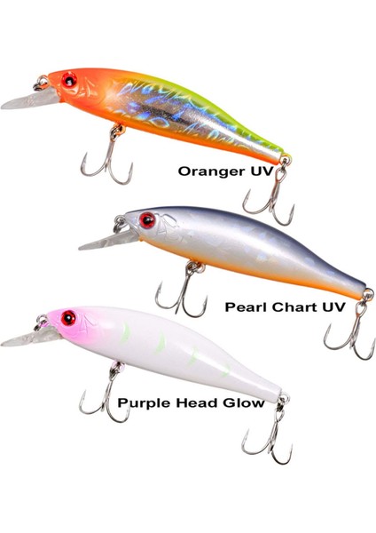 Slalom Sinking 8cm 11GR Maket Yem - Purple Head Glow