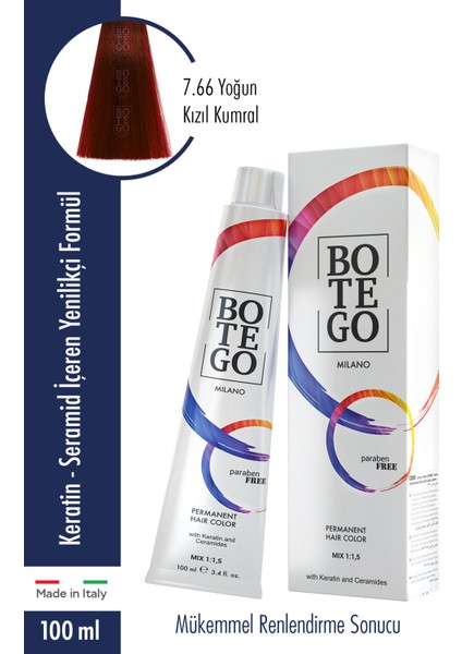 Profesyonel Krem Boya 7.66 Yoğun Kızıl Kumral 100 Ml