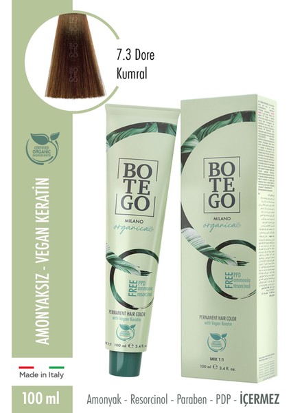 Organica Krem Boya 7.3 Dore Kumral 100 Ml