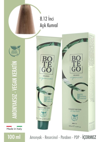 Organica Krem Boya 8.12 Inci Açık Kumral 100 Ml