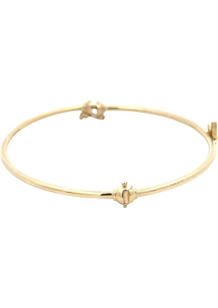 Ince Zirkon Taş Döşeli Deniz Yıldızı Figürlü Yeşil Altın Kelepçe Bileklik fiyatları