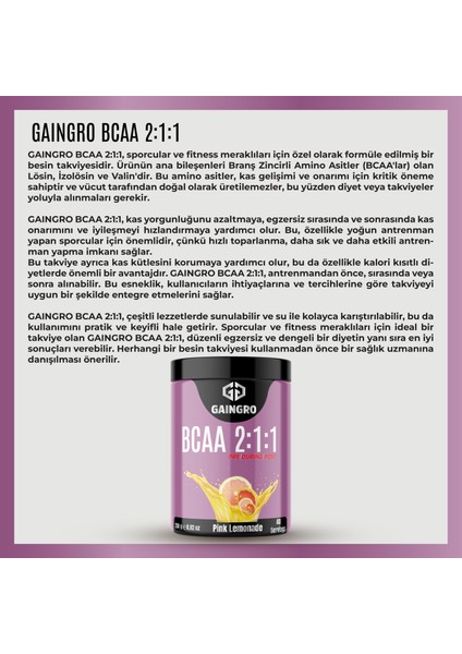 Bcaa Pink Lemonade - 250 gr 40 Servis