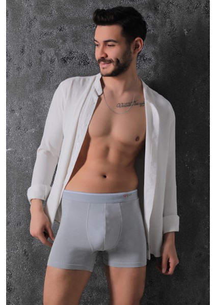 Erkek Pamuklu Düz Likralı Boxer 3'lü Adet