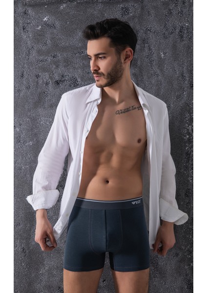 Erkek Pamuklu Düz Likralı Boxer 3'lü Adet