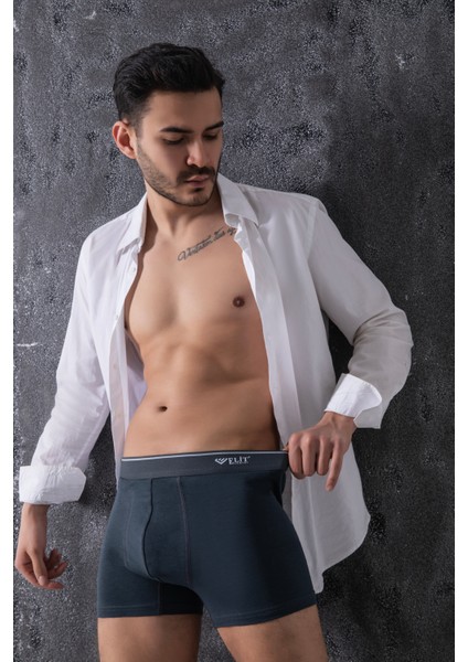Erkek Pamuklu Düz Likralı Boxer 3'lü Adet