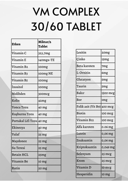 Vm Complex 60 Tablet