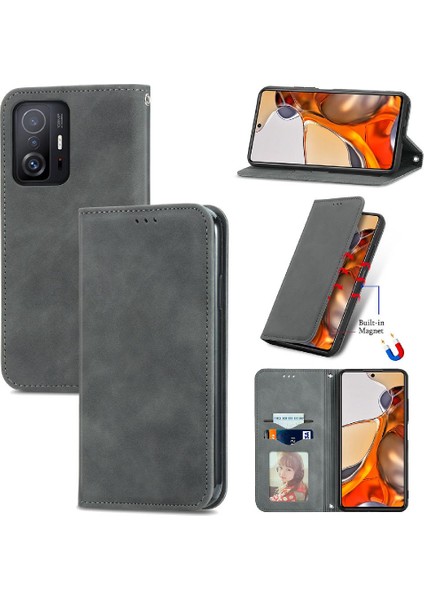 Xiaomi 11T/11T Pro Kılıf Cüzdan Kapak Kapak Darbeye (Yurt Dışından)
