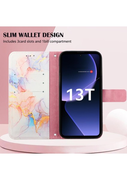 Xiaomi 13T/13T Pro 5g Pu Deri Cüzdan Kickstand Mermer Desen (Yurt Dışından) fırsatları