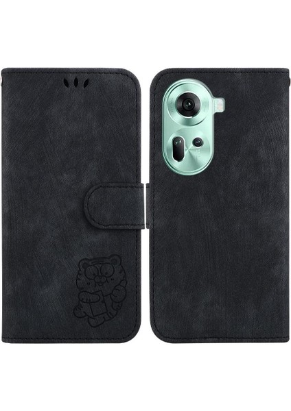 Oppo Oppo 11 5g Için Kılıf Cüzdan Kılıf Kart Cep Kabartmalı Sevimli Kaplan Flip (Yurt Dışından)