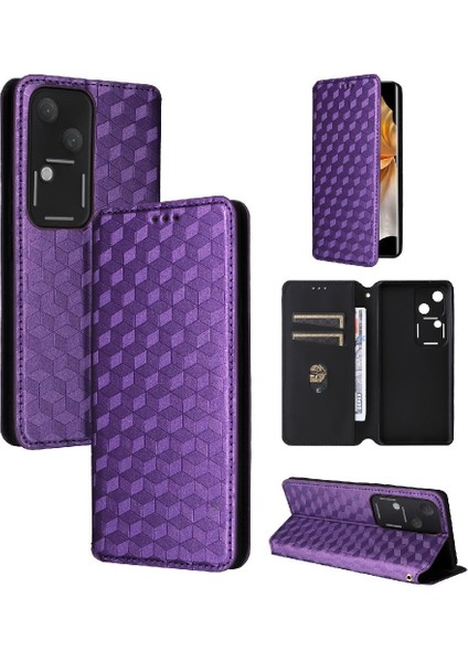 Vıvo V30 5g Pu Deri Manyetik Kapatma Cüzdan 3D Desen Kartı Için Kılıf (Yurt Dışından)