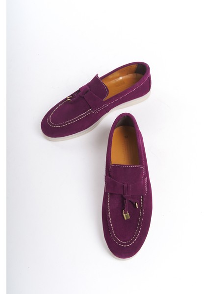 Kadın Süet Loafer & Babet Mürdüm -MCKRY1410-MRD