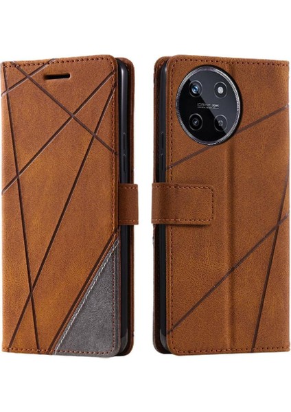 Realme 11 4g Pu Deri Manyetik Darbeye Kart Tutucu Kickstand Için Kılıf (Yurt Dışından)
