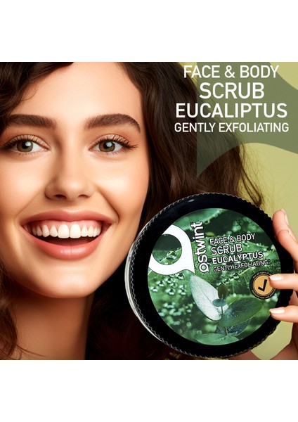 Yüz ve Vücut Peeling Scrub Okaliptus 300 ml, Cilt Temizleyici, Pürüssüzleştirici, Dolaşımı Hızlandırıcı