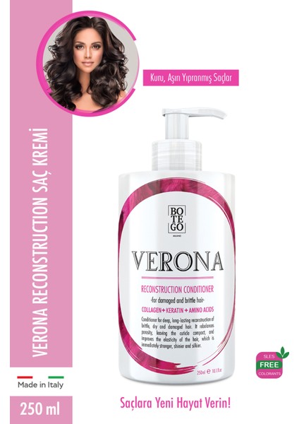 Verona Reconstruction Yeniden Yapılandırma Saç Bakım Kremi 250 ML