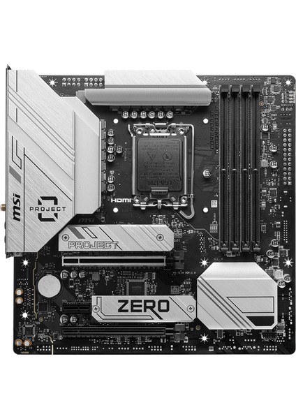 MB B760M PROJECT ZERO SOKET 1700 DDR5 7800(OC) PCI-E ,M.2 USB3.2 HDMI,DP 1x 2.5G LAN WI-FI 6E Matx