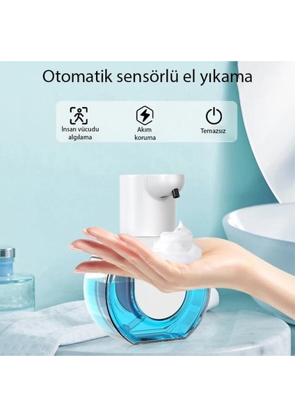 430ML Otomatik Sensörlü Sabunluk Köpük Makinesi, Tüm Sıvılar Için Köpük Makinası, Şarjlı Duvar Askılı