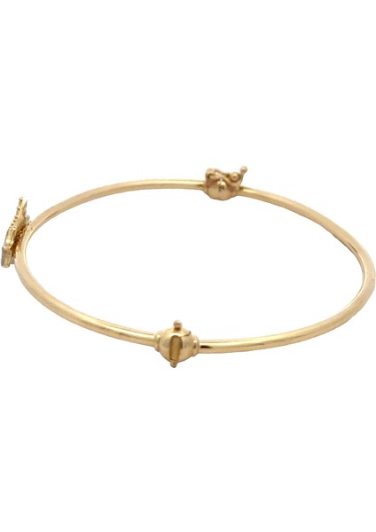 Mine ve Zirkon Taşlı Iki Boy Yıldız Figürlü Ince Şık Yeşil Altın Kelepçe Bileklik fiyatları