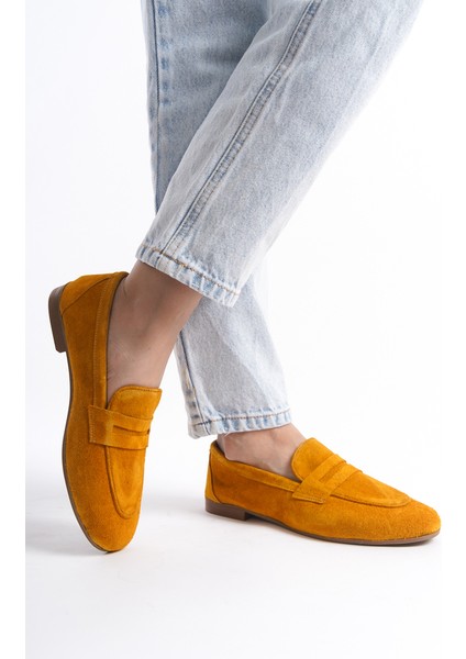 Kadın Süet Loafer & Babet Hardal -MCMNG2103-HRD modelleri