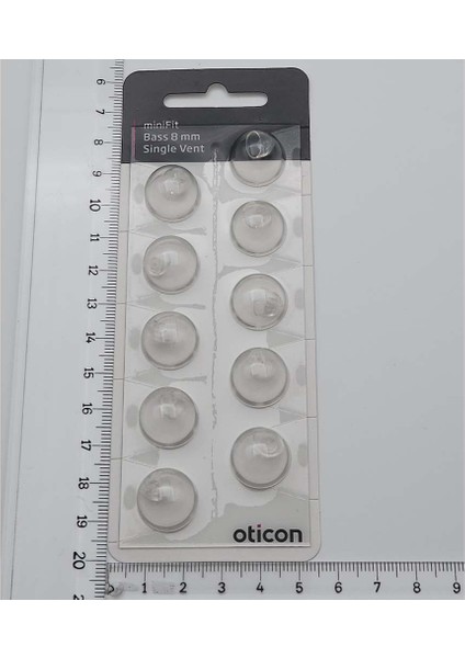 Oticon Minifit Bass 8 mm Single Vent Dome, Işitme Cihazı 1 Delikli Dom/kubbe (1 Paket=10 Adet)