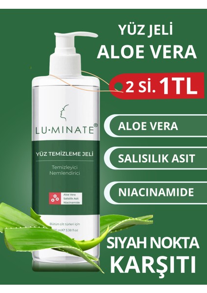 Yüz Temizleme Jeli Aloe Vera Salisilik Asit Nemlendirici Sebumun Dengesi Akne Karşıtı 200ML