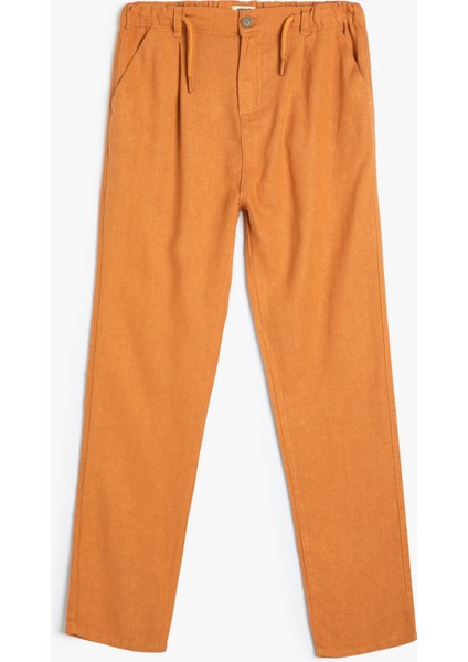 Basic Pantolon Cepli Beli Bağlamalı Viskon Kumaş