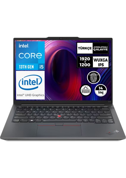 Thinkpad E14 Gen 5 Intel Core I5-1335U 24GB 1tb SSD 14" Wuxga Freedos Taşınabilir Bilgisayar 21JLS20MTX 005