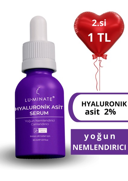 Hyaluronik Asit Serum 2% Yoğun Nemlendirici, Dolgunlaştırıcı, Canlandırıcı Cilt Bariyer Saf