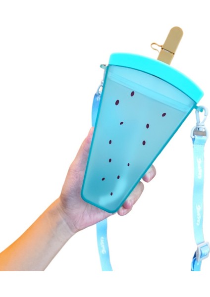 Yaratıcı Karpuz Plastik Pipetli Bardak (Yurt Dışından)