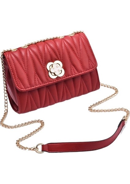 Çok Yönlü Eşkenar Dörtgen Zincir Omuz Küçük Kare Çanta (Yurt Dışından)