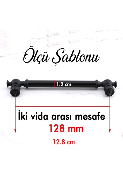 Arya 128 mm Siyah Metal Kulp Mobilya Mutfak Çekmece Dolap Dolabı Kapak Kulbu Kulpları Kulpu 128 mm