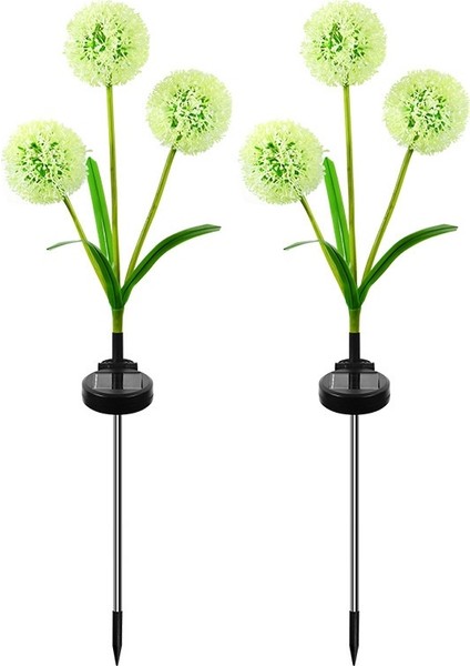 3 Kafalı Güneş Soğan Lambası Zemin Lambası Açık Villa Avlu Bahçe Dekoratif Çim Lambası (Yurt Dışından)