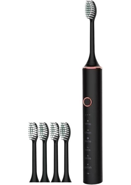 Akıllı Sonic Elektrikli Diş Fırçası Yetişkin Çift Modeli Şarj Edilebilir Yumuşak Kıllı Fırça Kafası Elektrikli Diş Fırçası (Yurt Dışından)