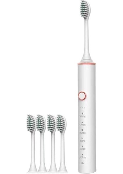 Akıllı Sonic Elektrikli Diş Fırçası Yetişkin Çift Modeli Şarj Edilebilir Yumuşak Kıllı Fırça Kafası Elektrikli Diş Fırçası (Yurt Dışından)