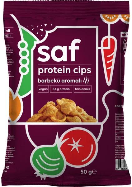 Saf Nutrition Barbekü Aromalı Protein Cips 50 gr X 12