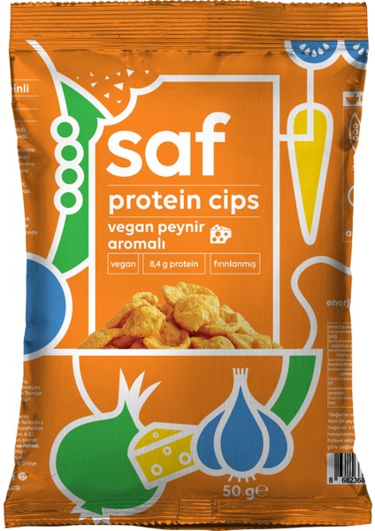 Saf Nutrition Vegan Peynir Aromalı Protein Cips 50 gr x 4