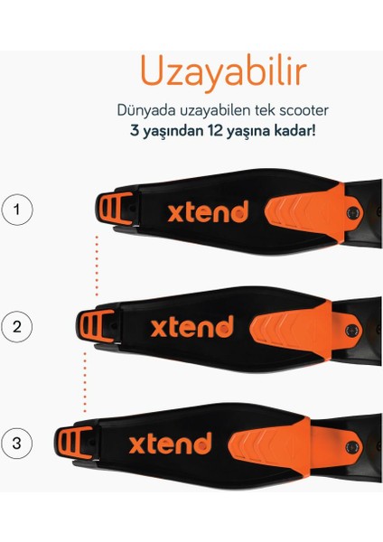 Xtend Büyüyebilen Ride On Scooter (1 - 12 Yaş) - Orange