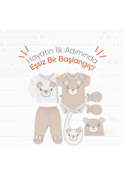 Hero Bebek Hastane Çıkış Seti 6 Parça Teddy (Organik)