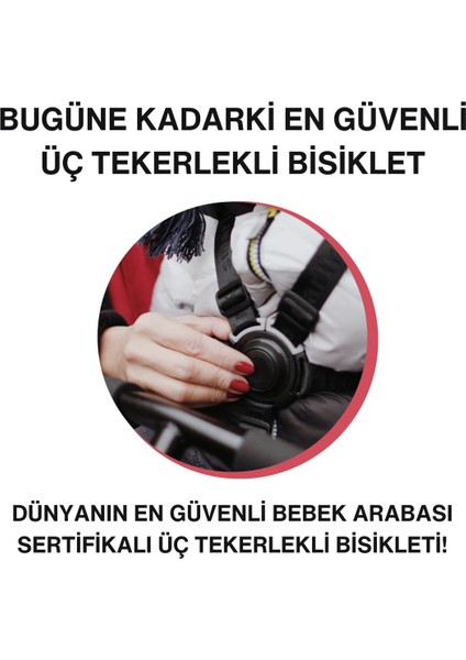 STR3 Plus 5’i 1 Arada Modüler Katlanabilir Bebek Arabası ve Üç Tekerlekli Bebek Bisikleti Red