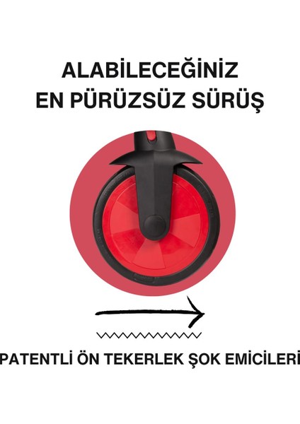 STR3 Plus 5’i 1 Arada Modüler Katlanabilir Bebek Arabası ve Üç Tekerlekli Bebek Bisikleti Red