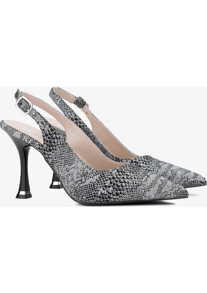 Camila Kadın Siyah Yılan Deri Topuklu Ayakkabı 923 1122 Bn Sndlt Y24 fırsatları