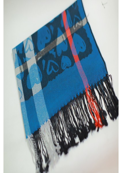 Turkuaz Siyah Renk Desenli Paşmina Şal fırsatları