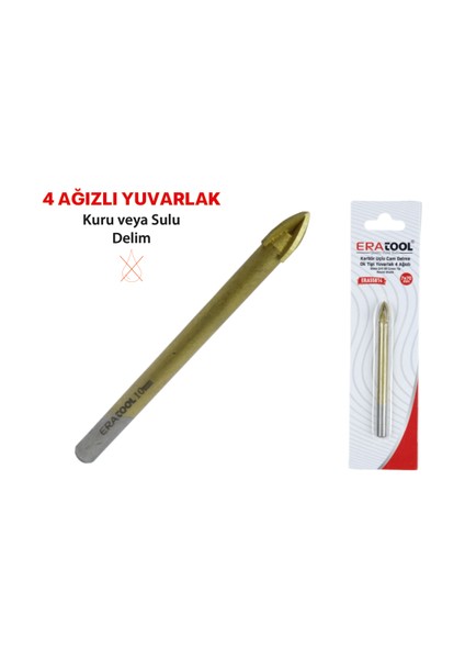Elmas Cam Delme Ok Tipi 4 Ağızlı 12*100MM ERA55817 Eratool