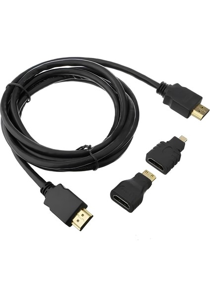 Speeduf 1.5 M 1.4V 3D HDMI Kablo Mini Micro Uç 3in1 Çevirici Dönüştürücü Adaptör Kablosu